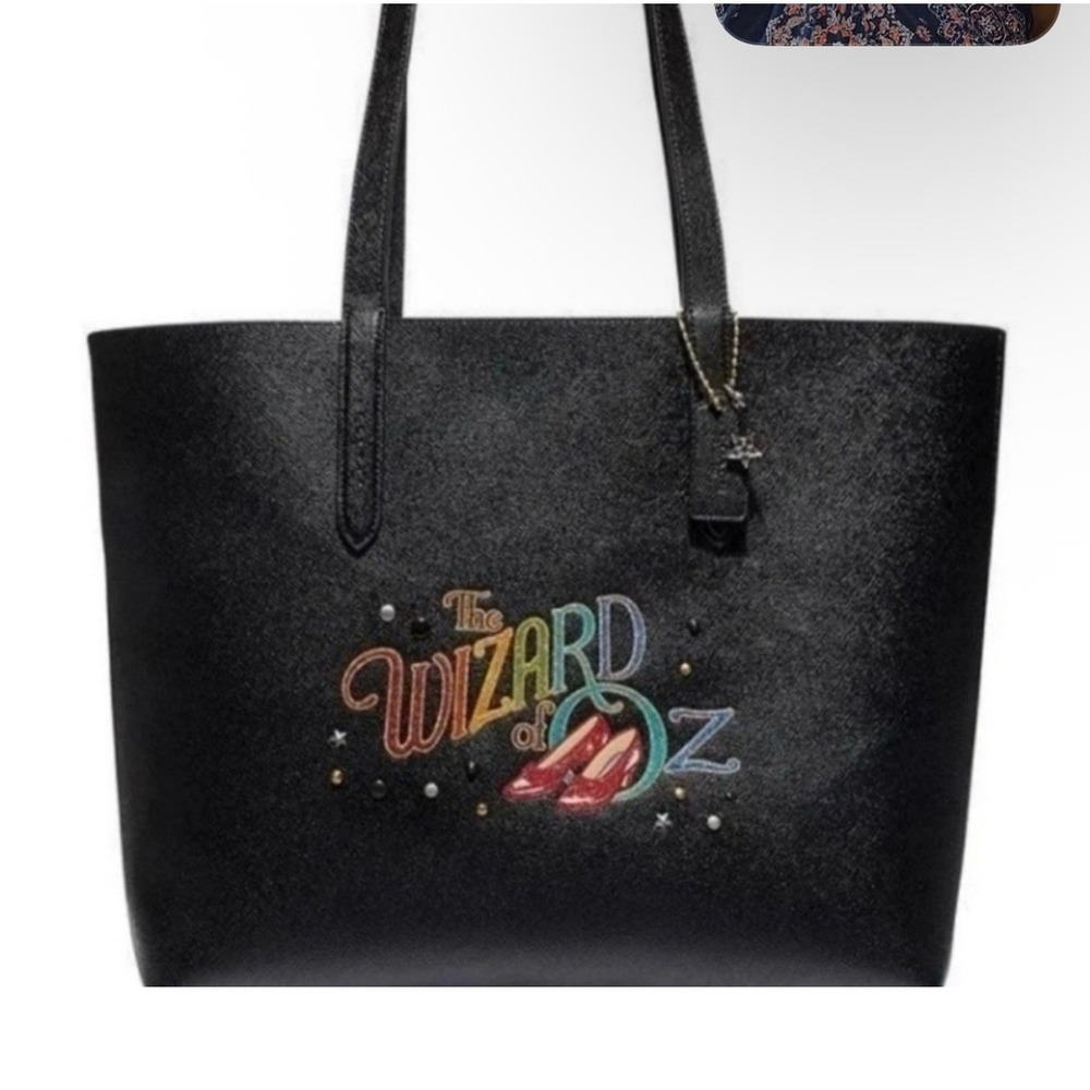 Coach Wizard of Oz Tote Bag Rainbow Logo Ruby Slippers NWT‎ Black